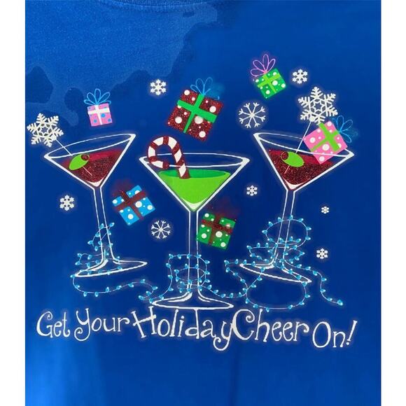 Get Your Holiday Cheer On T-Shirt Juniors Teen XL Short Sleeve Graphic Pullover - Picture 3 of 5